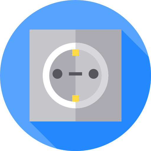 stopcontact Flat Circular Flat icoon