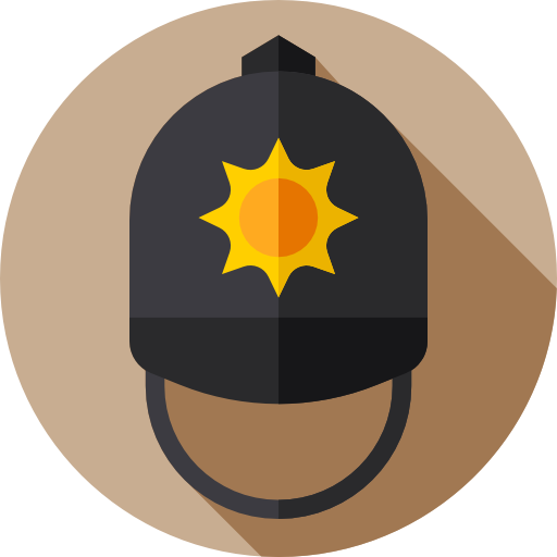 Police helmet Flat Circular Flat icon
