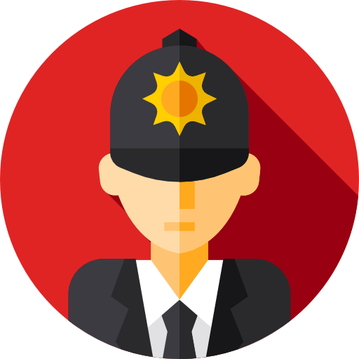 politie Flat Circular Flat icoon