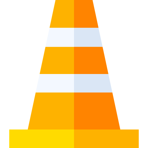 Traffic cone Basic Straight Flat icon