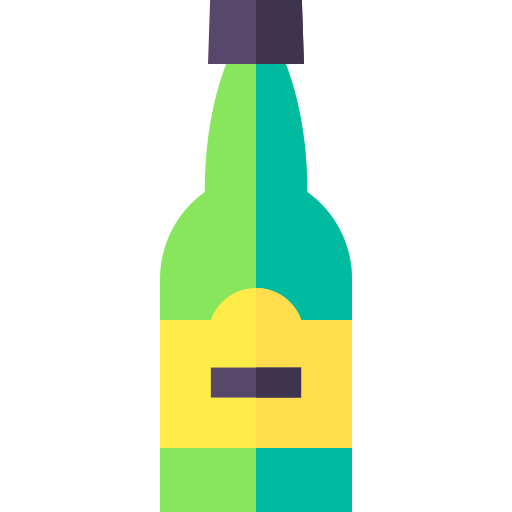 Бутылка пива Basic Straight Flat иконка