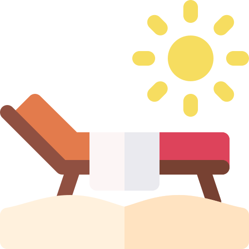 Sunbed Basic Rounded Flat icon