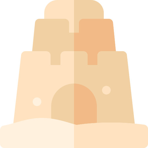 castillo de arena Basic Rounded Flat icono