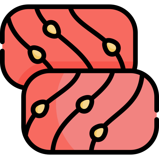 sashimi Kawaii Lineal color icona