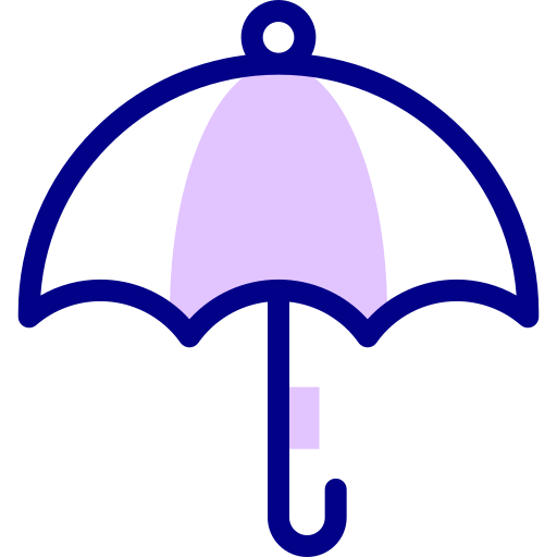 우산 Detailed Mixed Lineal color icon