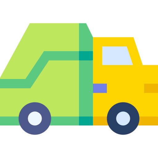 Trash truck Basic Straight Flat icon