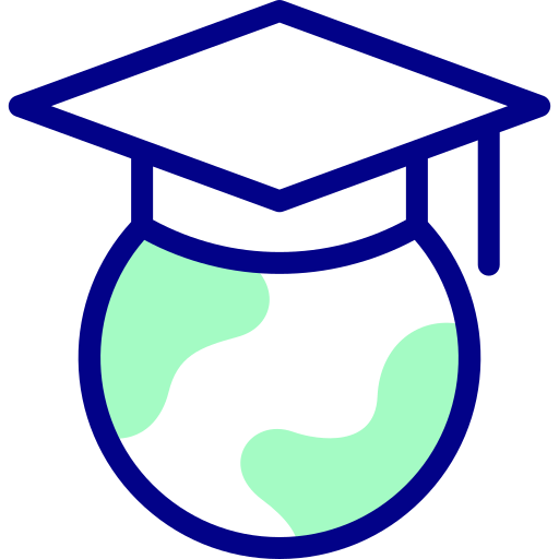 wereldwijd onderwijs Detailed Mixed Lineal color icoon