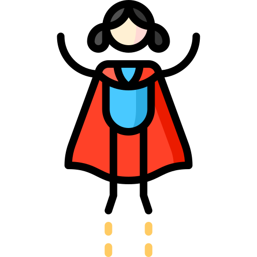Superhero Puppet Characters Lineal Color icon