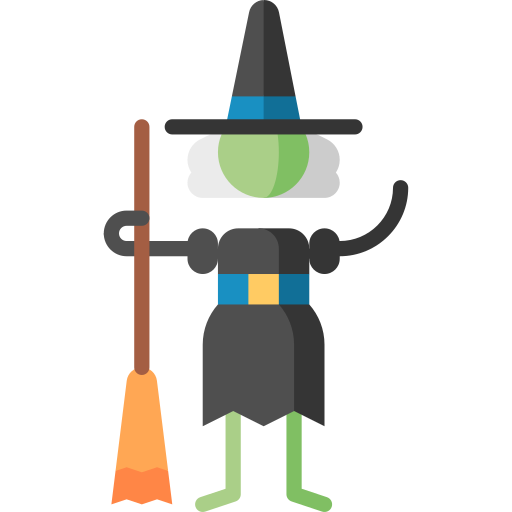 Witch Puppet Characters Flat icon