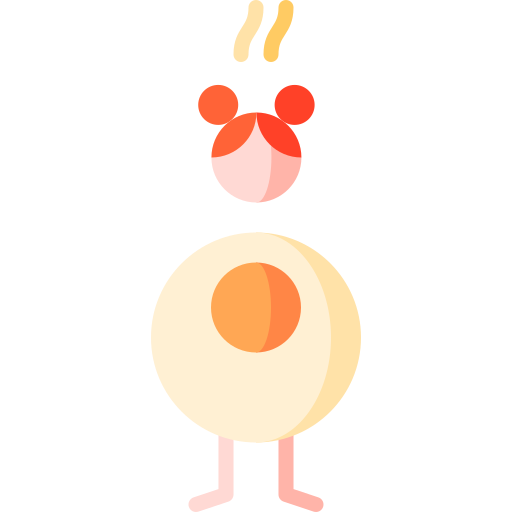 Fried egg Puppet Characters Flat icon