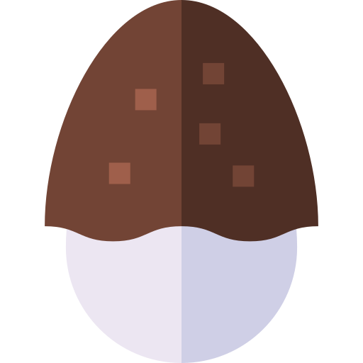 chocolade ei Basic Straight Flat icoon