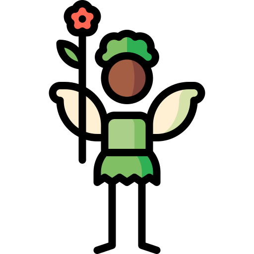 Fairy Puppet Characters Lineal Color icon