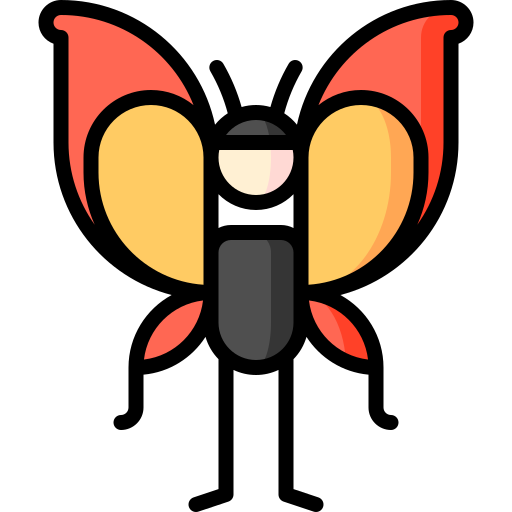 Butterfly Puppet Characters Lineal Color icon