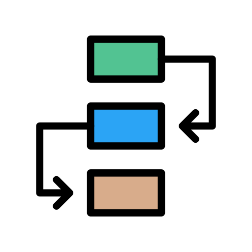 diagrama de flujo Vector Stall Lineal Color icono