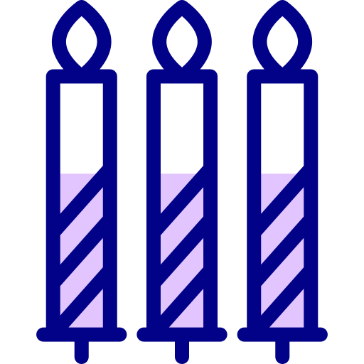 Świeca urodzinowa Detailed Mixed Lineal color ikona