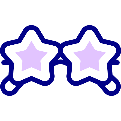 Star glasses Detailed Mixed Lineal color icon
