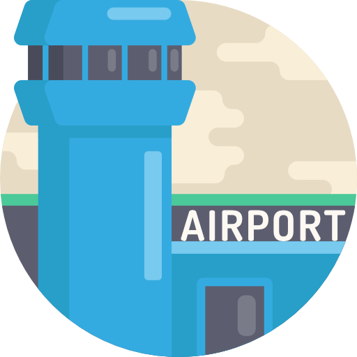 aeropuerto Detailed Flat Circular Flat icono