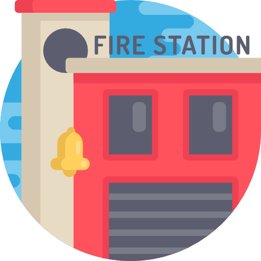 estación de bomberos Detailed Flat Circular Flat icono