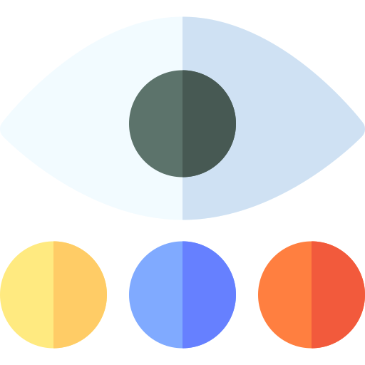 test na ślepotę barw Basic Rounded Flat ikona