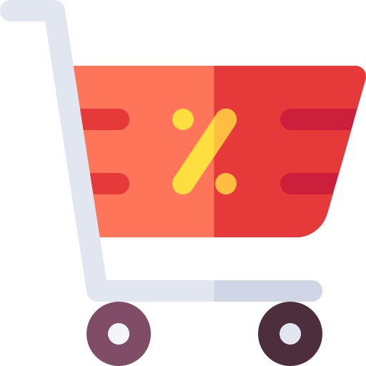 Shopping trolley Basic Rounded Flat icon