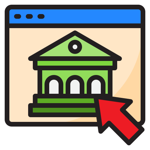 Online banking srip Lineal Color icon