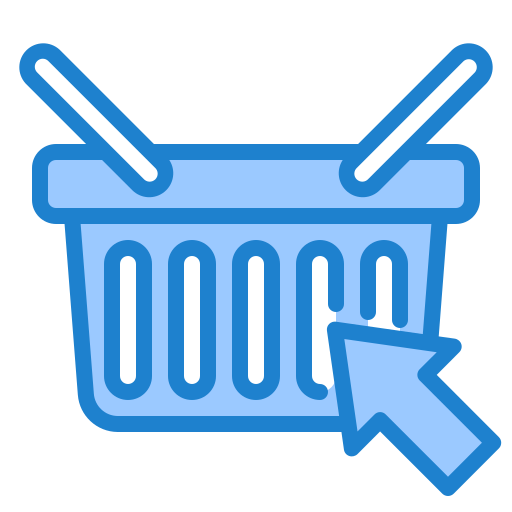Shopping basket srip Blue icon