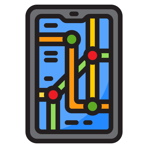 Railway map srip Lineal Color icon