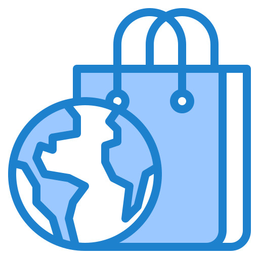 Shopping srip Blue icon
