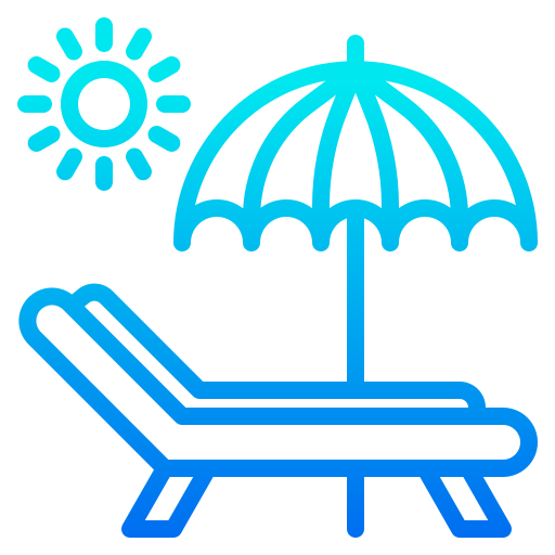 silla de playa srip Gradient icono