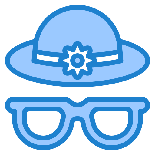 모자와 안경 srip Blue icon