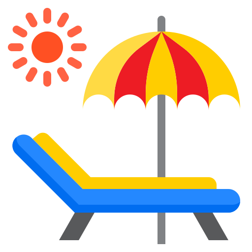 Beach chair srip Flat icon