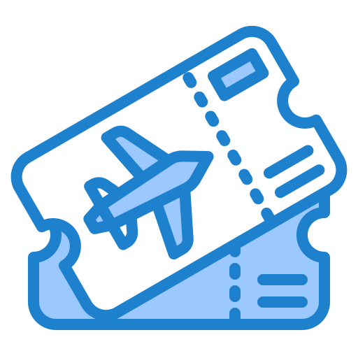 Ticket flight srip Blue icon