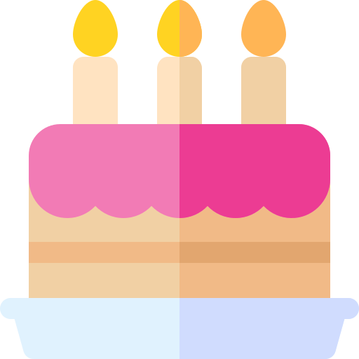 Торт на день рождения Basic Rounded Flat иконка