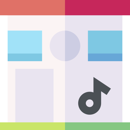 muziekwinkel Basic Straight Flat icoon