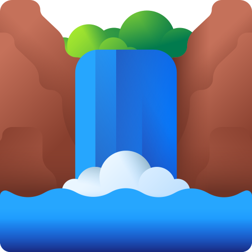 cachoeiras 3D Color Ícone