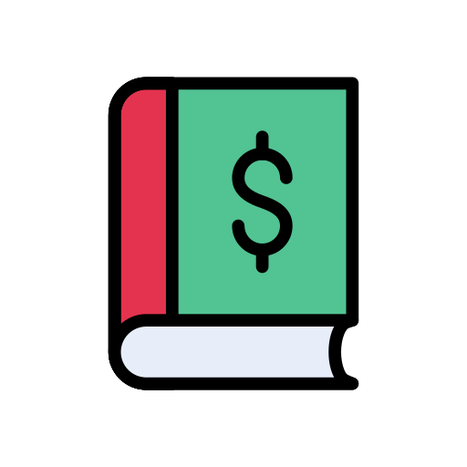 libro de finanzas Vector Stall Lineal Color icono