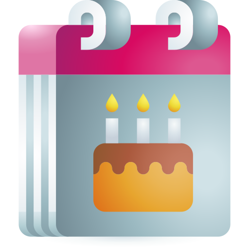 Birthday 3D Toy Gradient icon