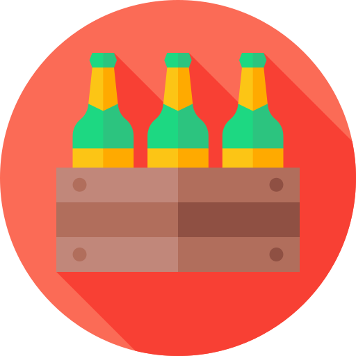 caja de cerveza Flat Circular Flat icono