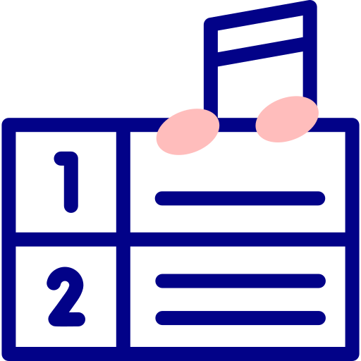 음악 Detailed Mixed Lineal color icon