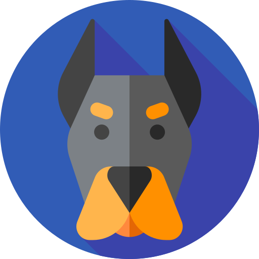 dobermann Flat Circular Flat icon