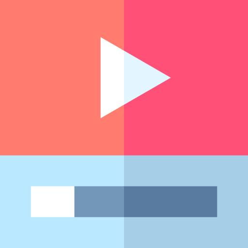 reproductor de video Basic Straight Flat icono