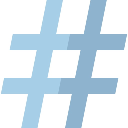hashtag Basic Straight Flat ikona