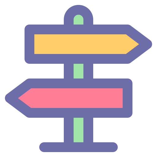 Directional sign Generic Outline Color icon