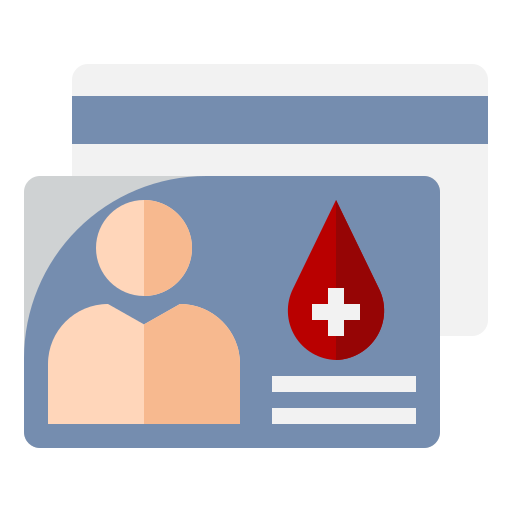 carta del donatore di sangue Generic Flat icona