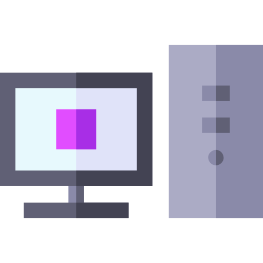 computer Basic Straight Flat icoon