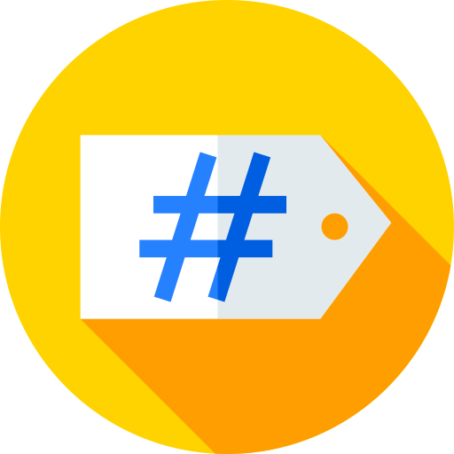 hashtag Flat Circular Flat icon
