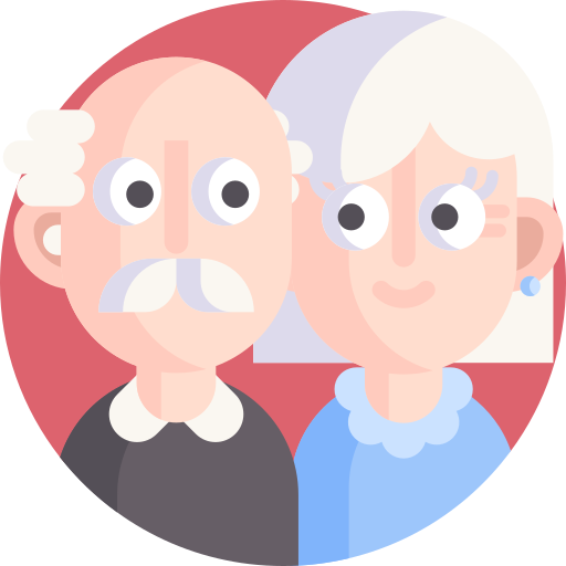 Бабушка и дедушка Detailed Flat Circular Flat иконка