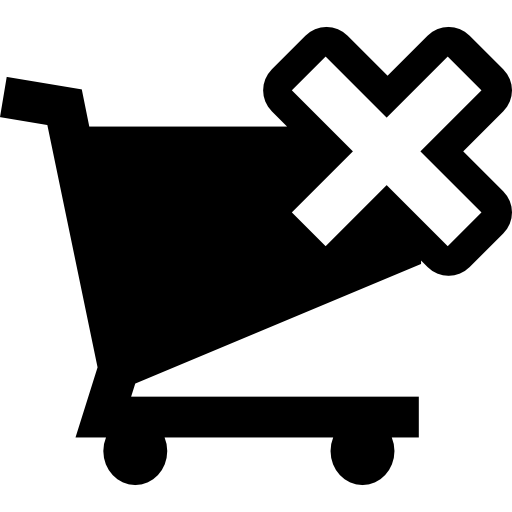 anuluj symbol interfejsu e-commerce koszyka na zakupy  ikona