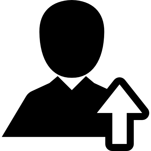 Man with ascending arrow  icon