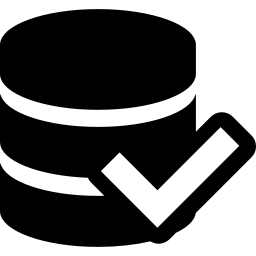 Database verification symbol  icon